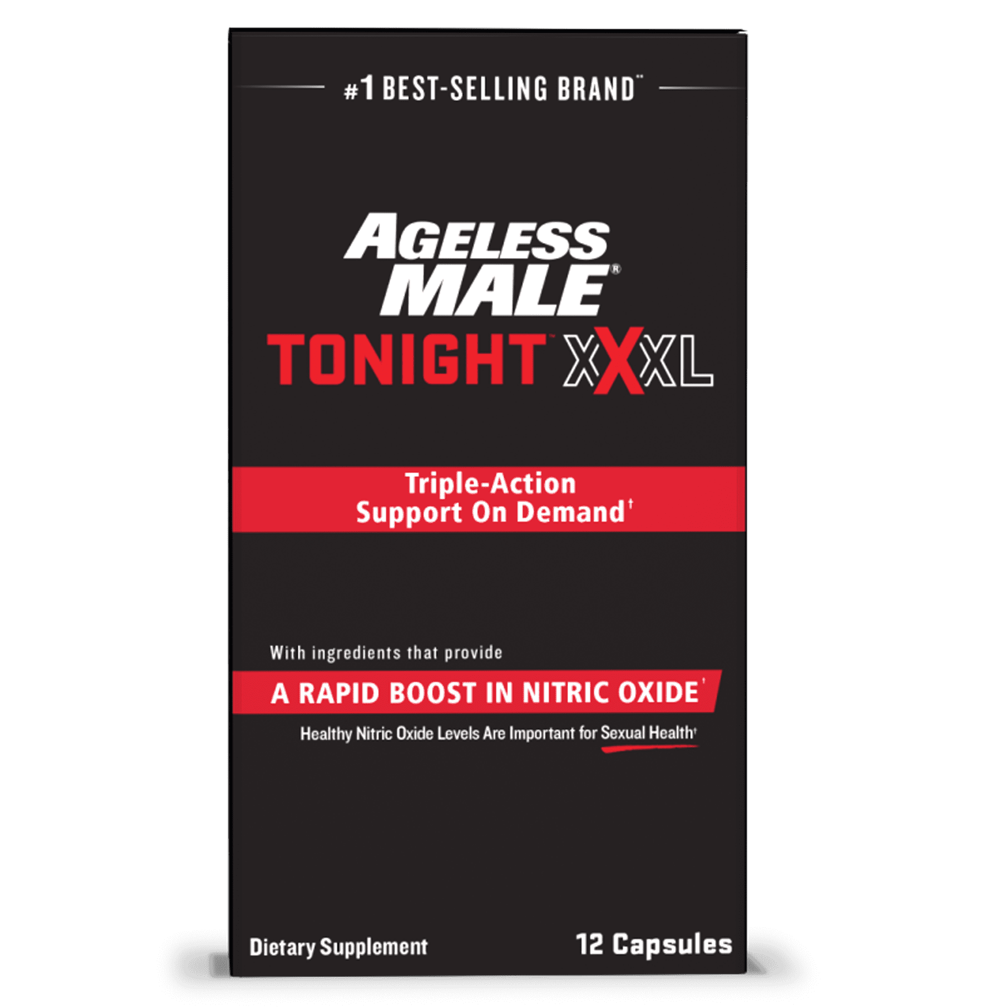 Ageless Male Tonight XXXL Nitric Oxide Booster Supplement, Male Performance Enhancers, 12 Capsules