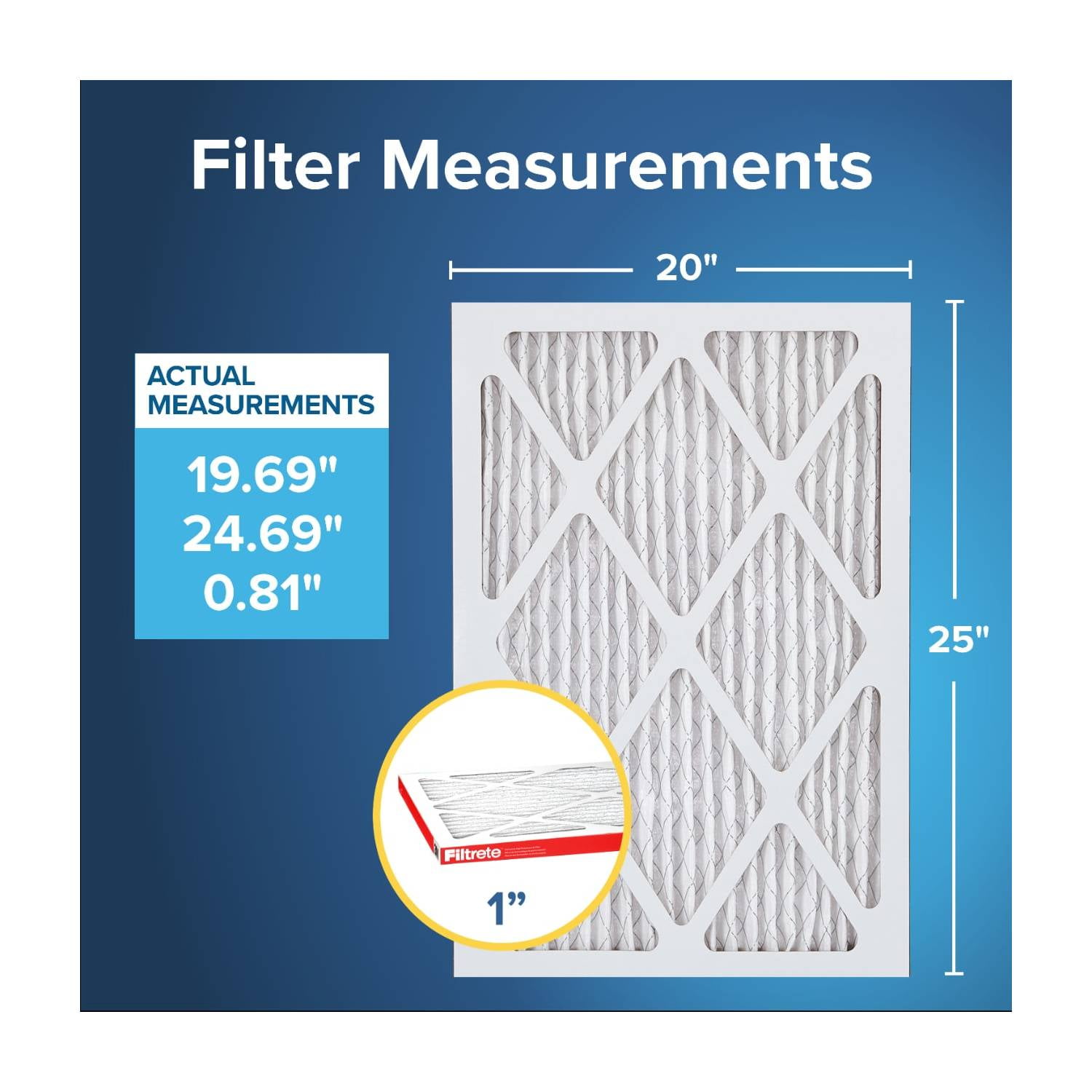 Filtrete 20x25x1 HVAC Furnace Air Filter, MPR 1000 MERV 11, Allergen Defense, 2 Pack