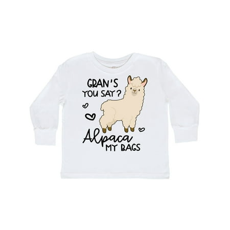 

Inktastic Gran s You Say Alpaca My Bags Gift Toddler Boy or Toddler Girl Long Sleeve T-Shirt