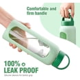 thumbnail image 3 of MUKOKO Glass Water Bottle, 32oz Sports Drinking Tumbler with Silicone Sleeve and Straw, 1 Cup 2 Lids, Green, 3 of 6