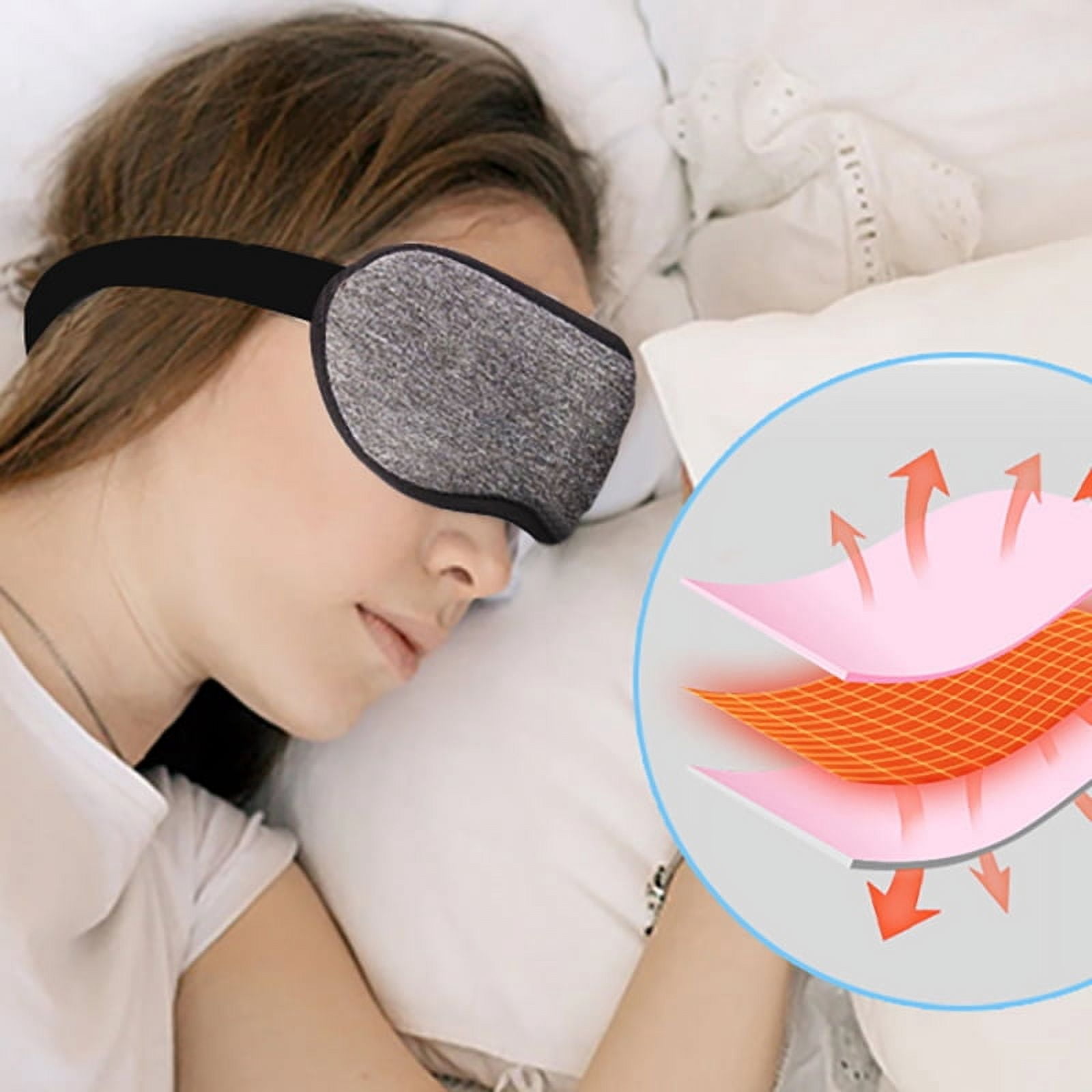 3D heated massage eye mask portable waterproof gray sleep shading eye protection