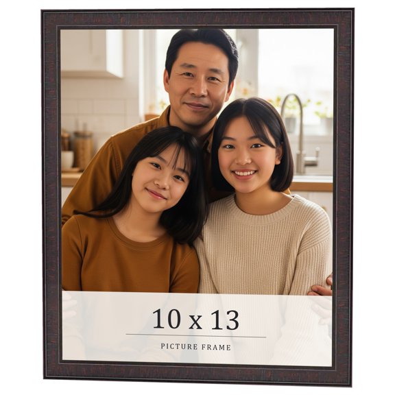10x13 Rustic Brown Real Wood Picture Frame Width 0.75 inches | Interior Frame Depth 0.5 inches |