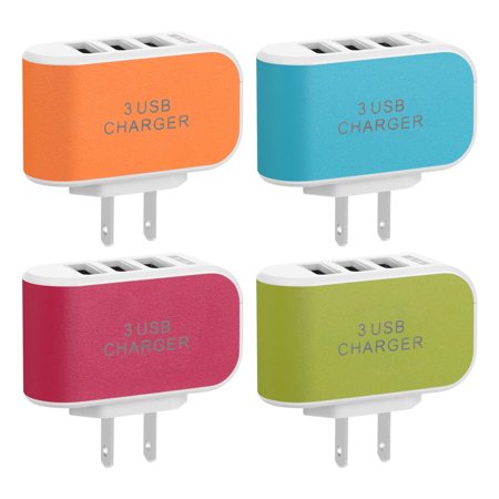 LED US Plug Portable Mobile Phone Charger Travel Charger Multi Power Adapter 3 USB Ports US PLUG