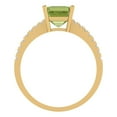 thumbnail image 4 of 2.7ct Asscher Cut Green Natural Peridot 18k Yellow Gold Engraving Statement Bridal Wedding Designer Ring Size 7, 4 of 5