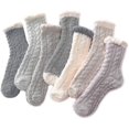 thumbnail image 1 of 7 Pairs Fuzzy Socks For Women Soft Warm Slipper Socks, 1 of 5