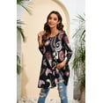 thumbnail image 4 of ENMAIN Women's Plus Size Tops 3/4 Sleeve Shirts Black Floral Blouses Tunic Top Wear with Leggings 3XL, 4 of 8