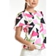 thumbnail image 4 of Blusa estampada de manga corta Roman Fashion, Juvenil, 5118 (Abstracto rosa) rosa G, 4 of 5