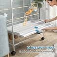 thumbnail image 4 of PawHut 52" Large Bird Cage with Rolling Stand, for Finch, Budgie, Grey, 4 of 10