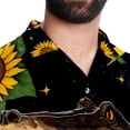 thumbnail image 5 of Crocodile Starry Sky Sunflower Men's Button Down Hawaiian Print Short Sleeve Casual Summer Beach Shirts, 5 of 6