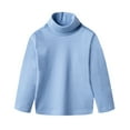 thumbnail image 4 of LZHGirlshop Unisex Toddler Baby Pullover Boys Girls Long Sleeve Soft Turtleneck High Neck Solid T-Shirt Tops Kids Cotton Shirt,Blue,18-24M, 4 of 7