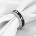 thumbnail image 3 of PAMTIER Men's and Women's Ceramic 6MM Simple Trendy Zirconia Rotatable Wedding Ring Silver Black Size 9, 3 of 6