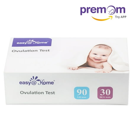 Easy@Home 90 Ovulation Tests (LH tests) and 30 Pregnancy Test (HCG tests) Combo Urine Test Strips Kit - the reliable Ovulation Predictor Kits, 90 LH + 30 HCG Tests