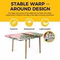 thumbnail image 4 of Snowman Christmas Table Cloths for 5 Foot Rectangle Tables, Green Xmas Tree Ball Snowflake Winter Patio Waterproof Elastic Fitted Tablecloths, Washable Rectangular Table Cover for Camping, 4 of 8