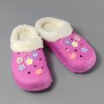 thumbnail image 4 of Rokment Flower Fuzzy Clogs for Women Winter Fashion Fleece Lined Warm Lightweight Slip on Garden Shoes Indoor Outdoor Mules Slippers Hot Pink Size 8, 4 of 6