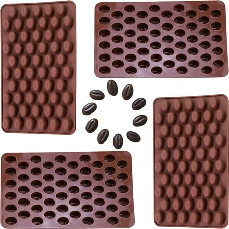 

4 Pack Mini Coffee Beans Chocolate Mold Silicone molds Small Jelly Bean Pastry Candy Fondant Molds