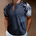 thumbnail image 4 of Bibifish Mens Polo Shirts Print Short Sleeve Contrast Plaid Collar Multi Green Shirts Summer Travel Wear Tops, 4 of 4