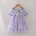 thumbnail image 3 of Vedolay Spring Dresses Flower Girls Dresses for Wedding Satin Tulle Princess Pageant Dress Kids Pearls Prom Ball Gowns,Purple 12-18 Months, 3 of 5