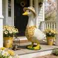 thumbnail image 6 of Porch Goose Outfit Set for 23 Inch Decorative Goose Figurine Includes Sun Hat and Triangle Scarf Suitable for Outdoor Holiday Display, 6 of 7