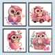 thumbnail image 1 of Diamond Painting 5D DIY Full Round Drill Set Búho Decoración para el hogar Rosa 4pcs JShteea El nuevo, 1 of 9