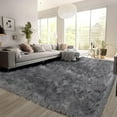 thumbnail image 2 of iLieber Sheepskin Soft Fluffy Fur 10x14 Gray Area Rug, Fuzzy Rug Washable Faux Fur Rug for Living Room Nursery Playroom Rectangle, 2 of 6