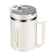 thumbnail image 2 of Taza Térmica de Doble Capa de Acero Inoxidable 304 de 400 Ml | Tapa Antiderrames con Pajita y Opciones de Apertura | Asa Cómoda | Vaso de Viaje Reutilizable para Café, Té, Agua, Zumo y Leche, 2 of 6