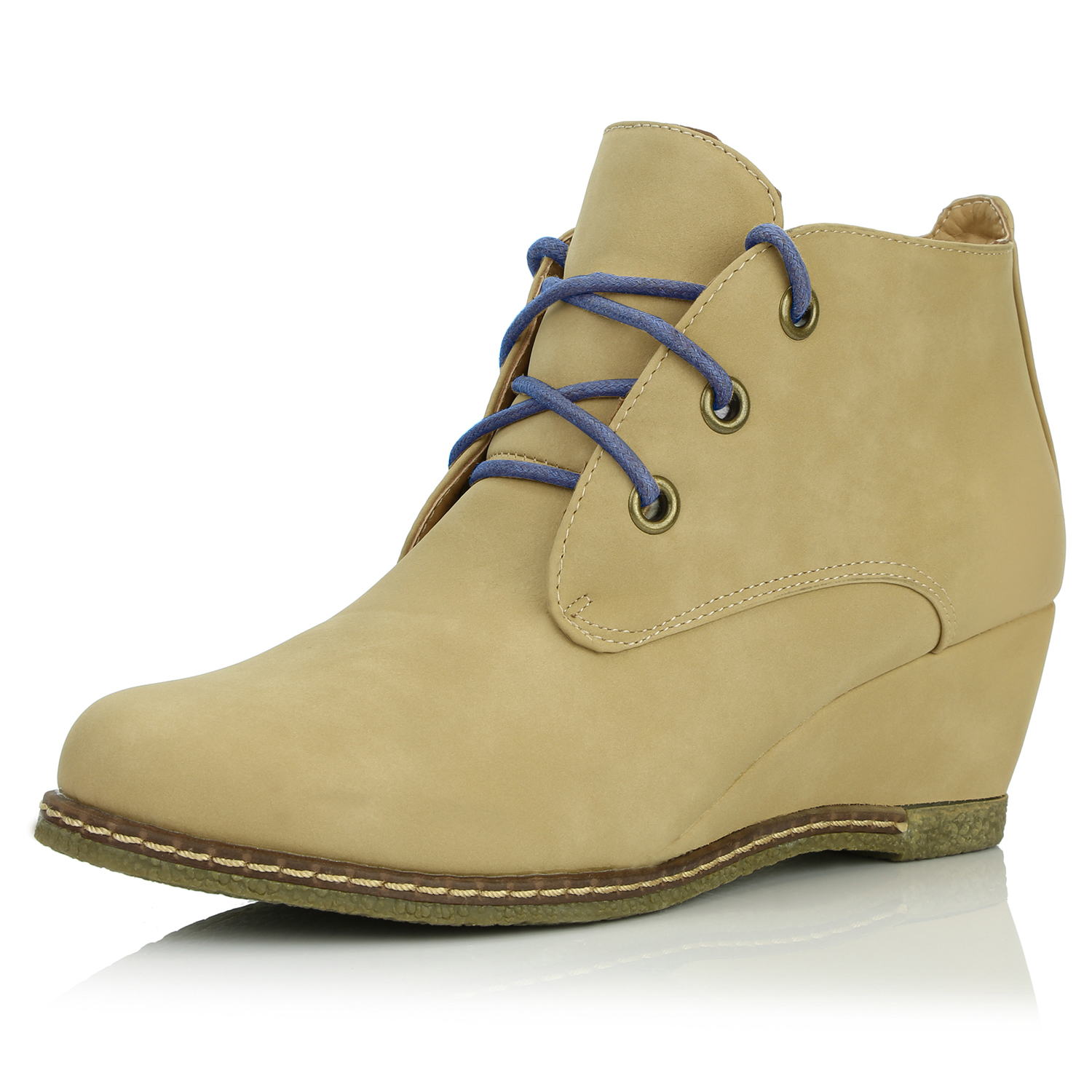 royal blue wedge booties