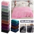 thumbnail image 5 of Cooling Blanket Thickened Coral Pure Color Blanket Flannel Leisure Blanket Skin Friendly 51x59IN Cooling Weighted Blanket Plush Throw Blankets for Adults summer items for Bed, Couch and Sofa, 5 of 5