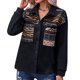 thumbnail image 5 of Puntoco Mujeres Estampado Costura Casual Manga Larga Bolsillo Suelto Solapa Rebeca Chaqueta Abrigo Liquidación Puntoco Puntoco-3946, 5 of 9