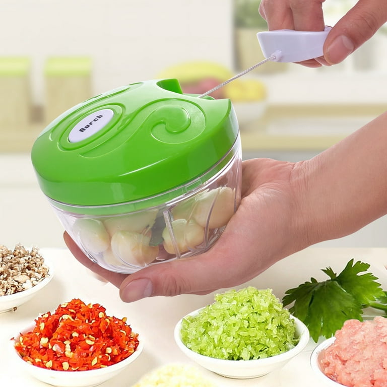 500ml Manual Food Chopper Vegetable Cutter, Portable Hand-pulled