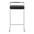 thumbnail image 6 of Fuji Contemporary Stackable Counter Stool in Stainless Steel with Black Velvet Cushion by LumiSource - Set of 2, 6 of 7