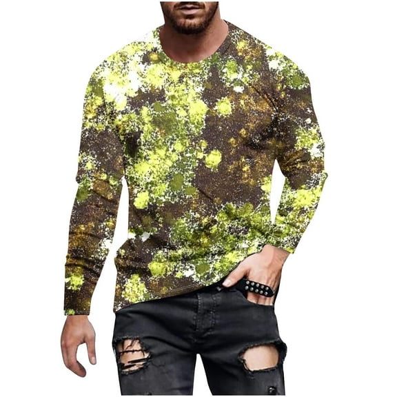 FchengtaiS Long Sleeve Camo T-Shirt Men Vintage Camouflage Athletic Shirt Workout Fishing Hunting Shirt Loose Fit Pullover Tees