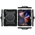thumbnail image 2 of Decase for iPad Pro 12.9 2022/2021/2020/2018  Military Grade Protection Case,Built-in Hand Strap,Rotation Ring Stand,Rugged Shockproof Heavy Duty Drop Proof Protective Cover,Black, 2 of 8