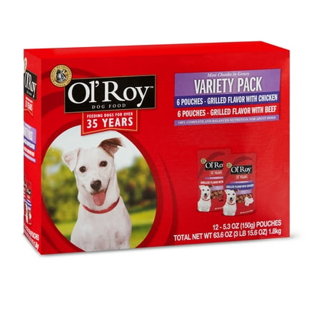 Ol' Roy Mini Chunks in Gravy Variety Pack, 12 Count