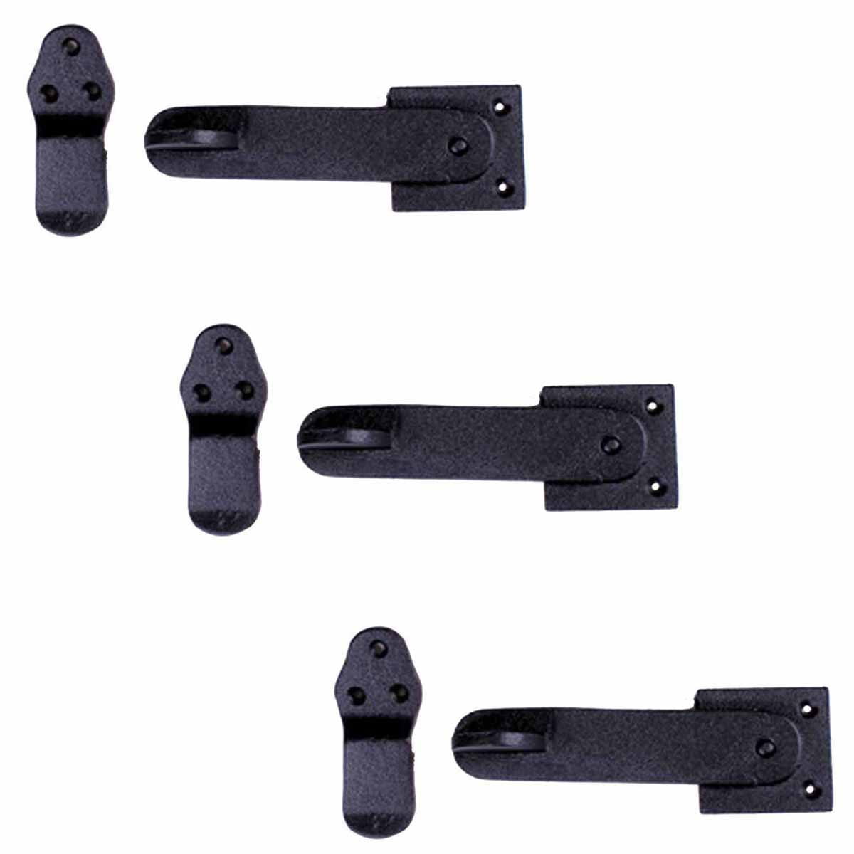 Renovators Supply Manufacturing Black Wrought Iron Gate Flip Latch 5.75