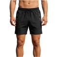 thumbnail image 3 of Viadha Mens Casual Shorts with Zippered Pockets Solid Color Beach Pants Elastic Waist Fashion Sport Shorts, 3 of 10