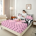 thumbnail image 4 of Castle Fairy Cartoon Pink Bow Knot Twin Sheet Sets,Polka Dots Bedding, 4 of 7