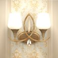 thumbnail image 1 of Costway 2-Light Retro Crystal Vanity Light Satin Nickel Glass Shade Bathroom Fixture UL, 1 of 10