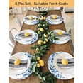 thumbnail image 4 of 15 Inch Round Placemats Set of 6, Blue Eucalyptus Non Slip Heat Insulation PP Table Mats, Watercolor Spring Weeping Botanical Washable Place Mats for Kitchen Dining Party Table Decor, 4 of 7