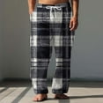 thumbnail image 2 of successthop Pajama Pant Men Vintage Printed Plus Size Wide Leg Pants with Pockets Elastic Trousers Drawstring Loungewear, 2 of 5