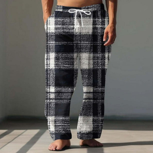Pantalones largos para hombre, cintura elástica, transpirables, cómodos, suaves, informales, de playa, de poliéster.