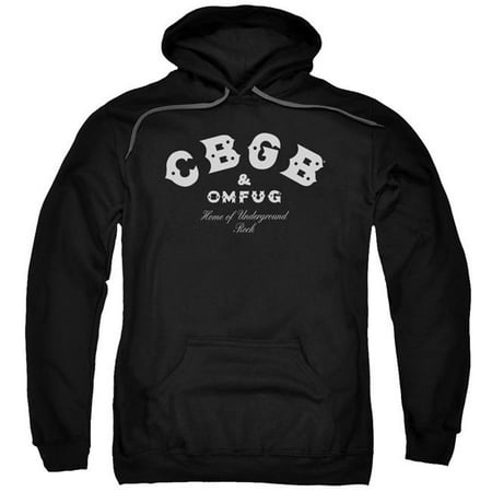 Trevco CBGB101-AFTH-7 CBGB & Classic Logo Adult Pull-Over Hoodie, Black - 4X