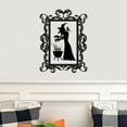 thumbnail image 4 of Halloween Frame #11 Witch Stirring Cauldron Pot Portrait Wall Saying Vinyl Lettering Decal Sticker Spooky WItch Decals - Size: 16"H x 12.5"L - Color: Black, 4 of 6