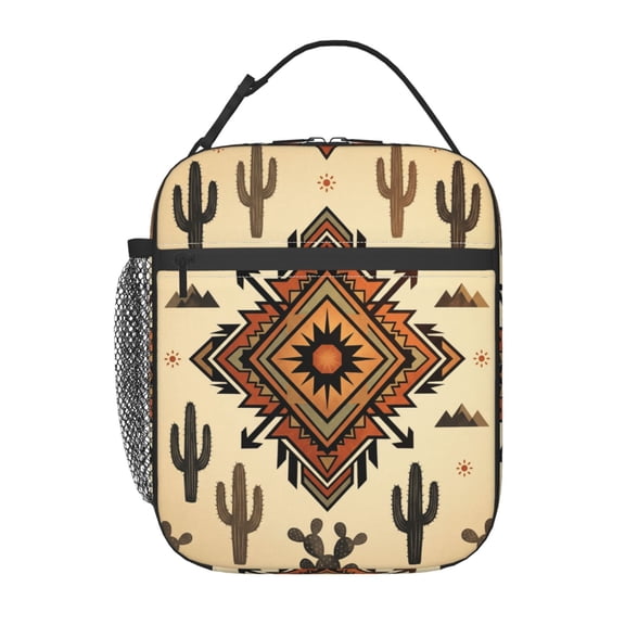 Boho Lunch Bag Insulated Lunch Box For Women Men Large Reusable Cooler Tote Bohemian Thermal Meal Prep Bag For Work Office Picnic Travel Beach