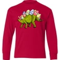 thumbnail image 3 of Inktastic Easter Bunny Stegosaurus with Eggs and Pink Ears Long Sleeve Youth T-Shirt, 3 of 5