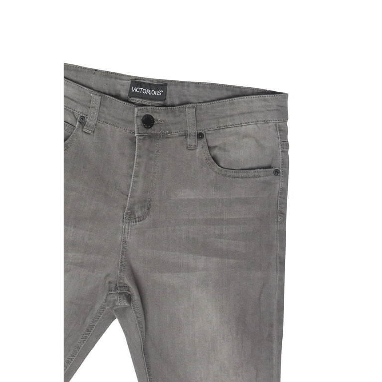 bag støj Eventyrer Victorious Men's Super Skinny Fit Stretch Denim Jeans DL1000 - Ash Gray - 40 /32 - Walmart.com
