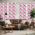thumbnail image 2 of Ambesonne Abstract Window Curtains, Watercolor Lavenders, Each 28" W x 63" L, Pale Green Hot Pink, 2 of 5
