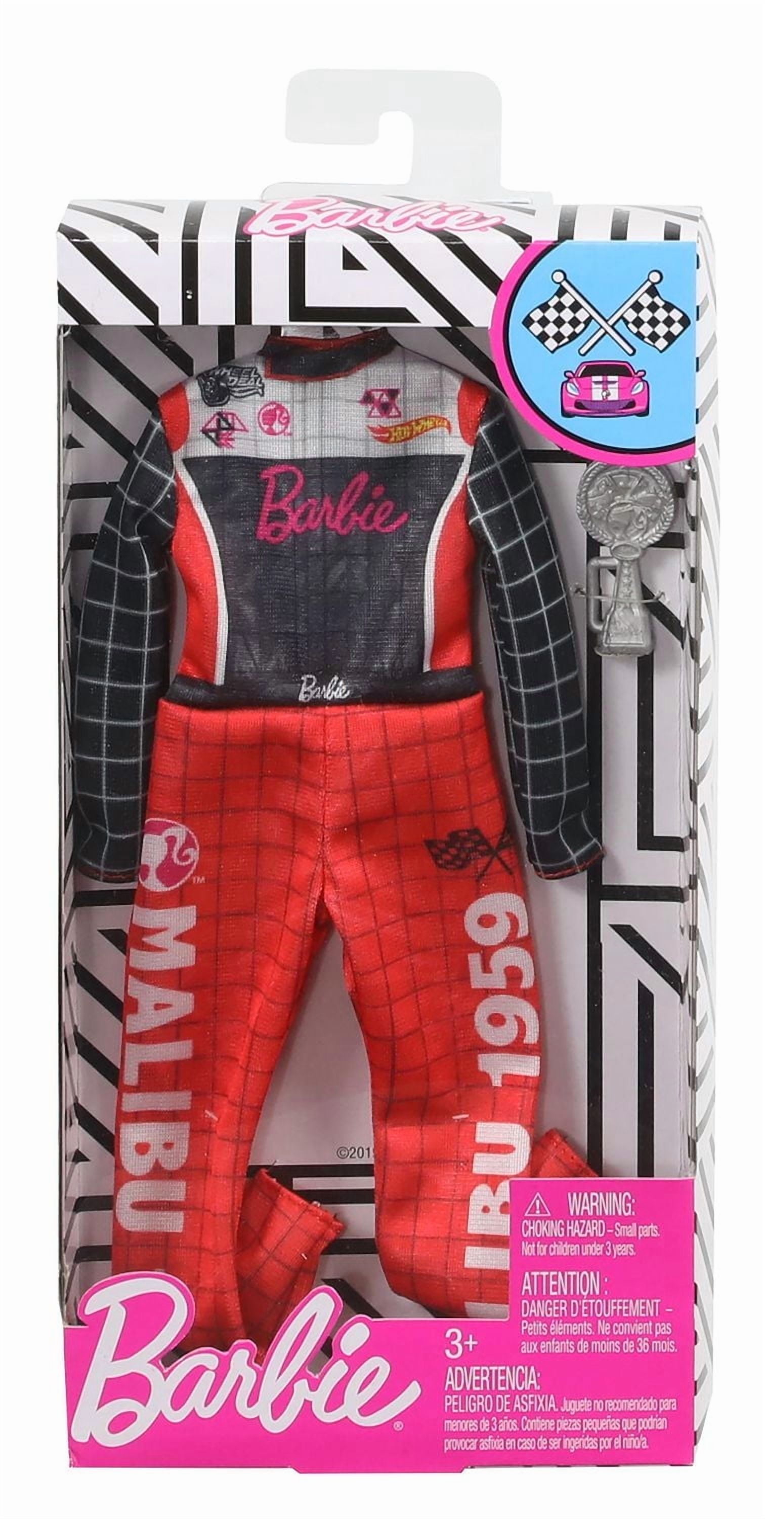Barbie Career Fashions Pack: Barbie Clothes - Racecar Driver Jumpsuit with Trophy
