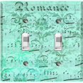 thumbnail image 1 of Metal Light Switch Plate Outlet Cover Teal Music Sheet Wallpaper Damask MUS004, 1 of 13