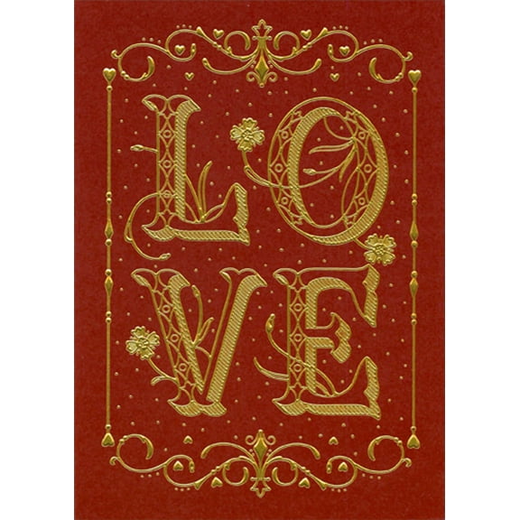 RSVP Love in Gold Victorian Font Valentine's Day Card for the One I Love
