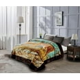 thumbnail image 2 of Chezmoi Collection Heavy Thick Korean Style Faux Mink Blanket Single Ply 9 Lbs, Reversible 750GSM Thick Silky Soft Plush Raschel Mink Blanket, 85" x 95" Asia King Size, Deers, 2 of 9